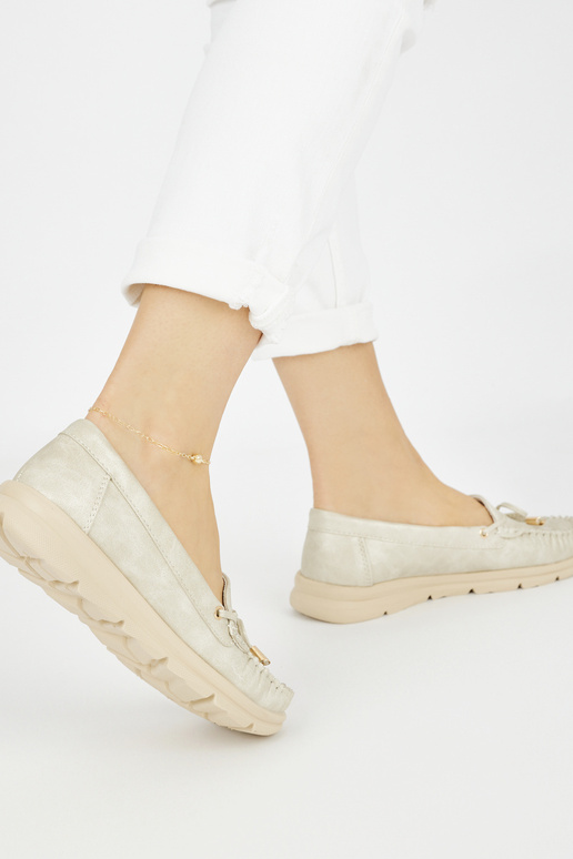 goudkleurige comfortabele mocassins...