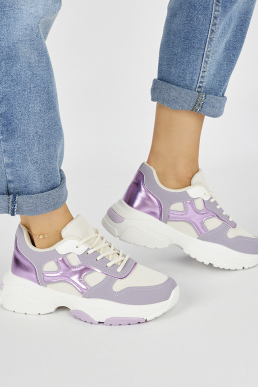 Casual damesschoenen in paarse kleur Casual damesschoenen in paarse kleur