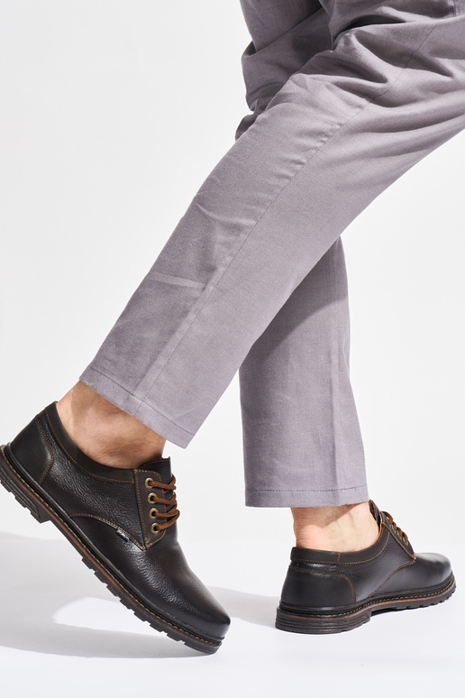 bruine veterschoenen voor heren