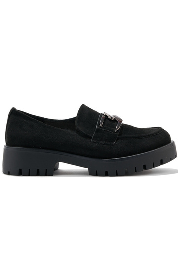 zwarte suède mocassins voor...