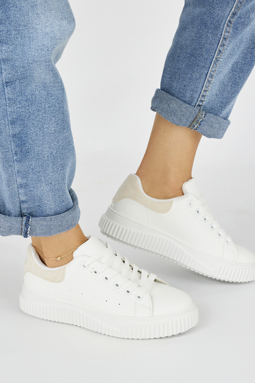 Witte klassiek model damessneaker met...