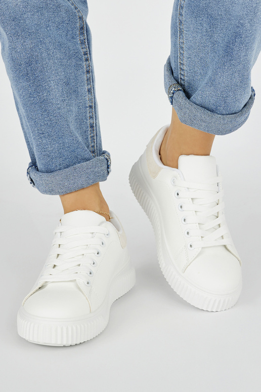 Witte klassiek model damessneaker met...