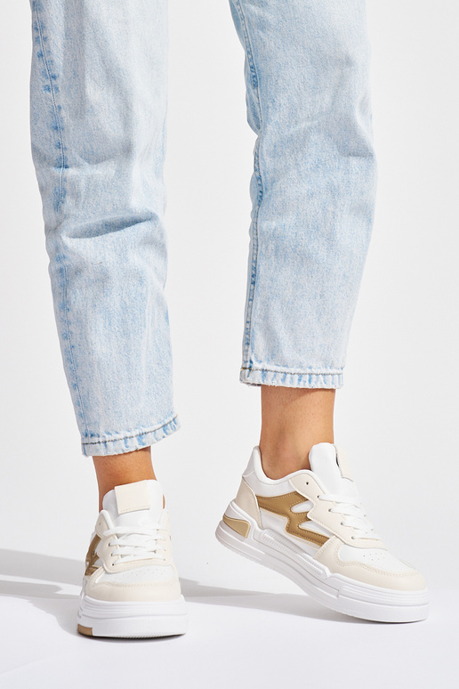 Wit-beige Sneakers model schoenen met... Wit-beige Sneakers model schoenen met...