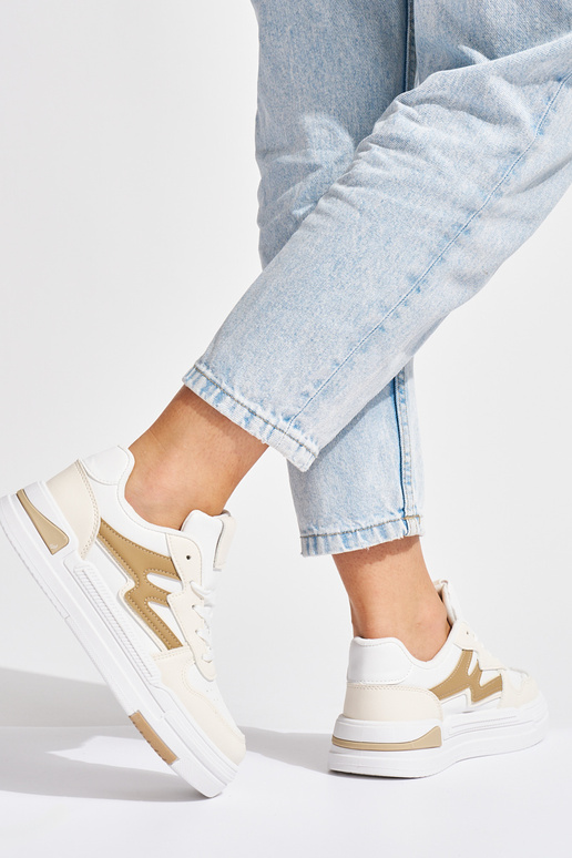 Wit-beige Sneakers model schoenen met... Wit-beige Sneakers model schoenen met...