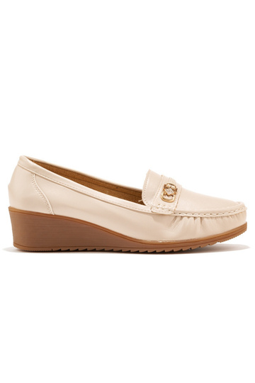 beige damesmocassins met...