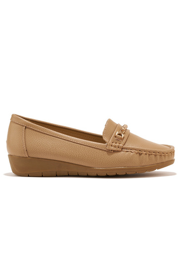 beige damesmocassins ze...
