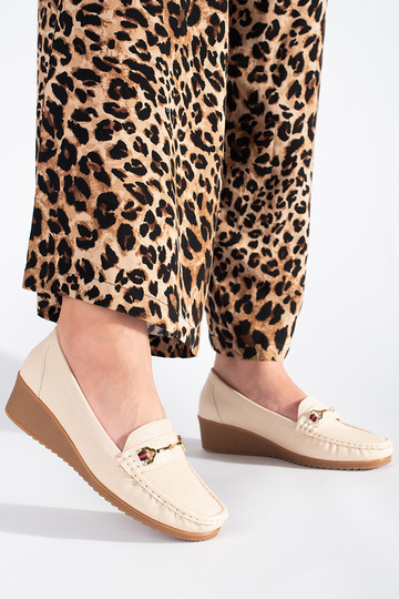 crèmekleurige mocassins met... 2