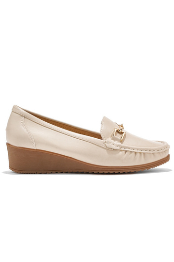beige damesmocassins met...