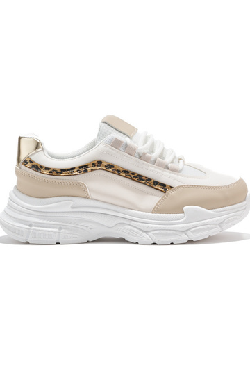 crèmekleurige damessneakers...