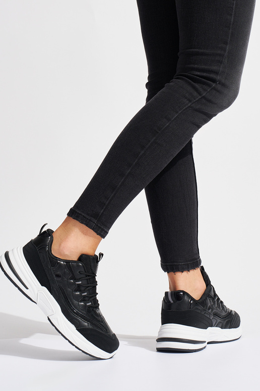 zwarte damessportschoenen op dikke zool zwarte damessportschoenen op dikke zool