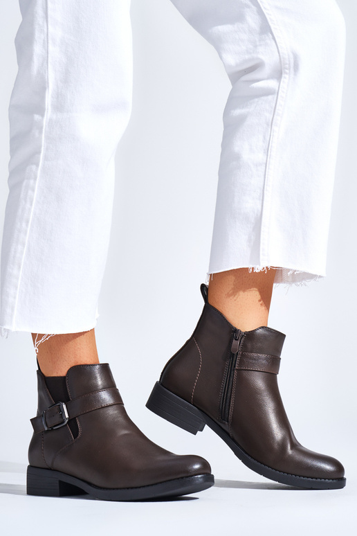 bruine damesschoenen plat