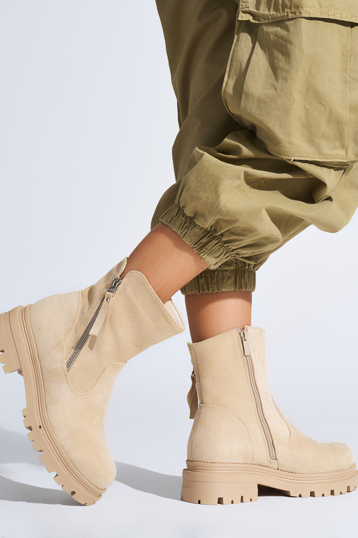 bruine damesschoenen met sierzamkiem