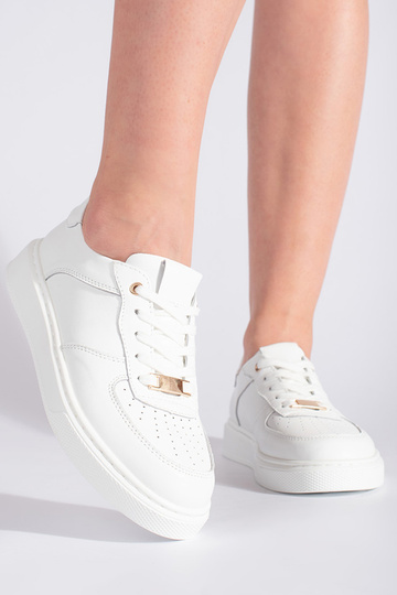 witte leren sportschoenen... 2