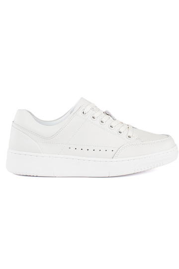 witte leren schoenen met...