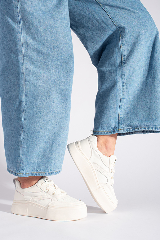 Witte klassiek model damessneaker op...