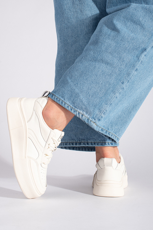 Witte klassiek model damessneaker op...