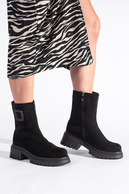 zwarte damesschoenen op dikke zool