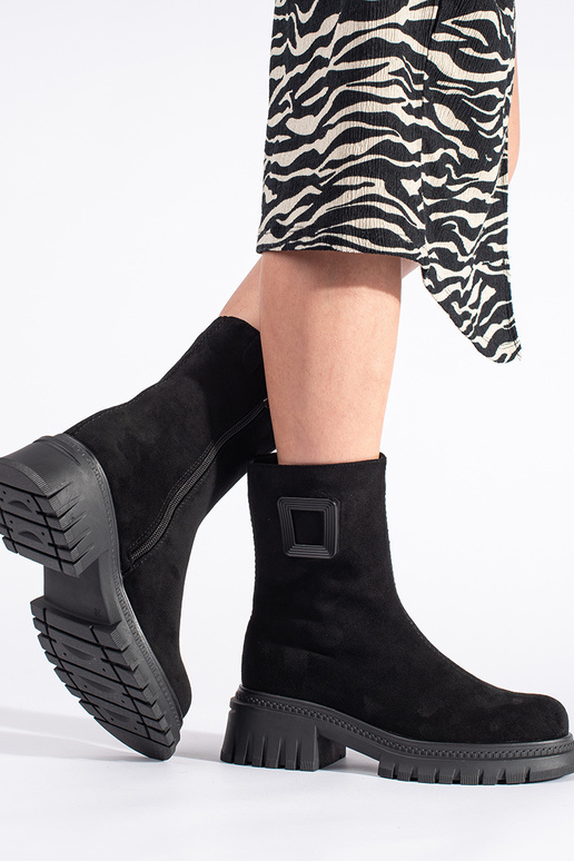 zwarte damesschoenen op dikke zool