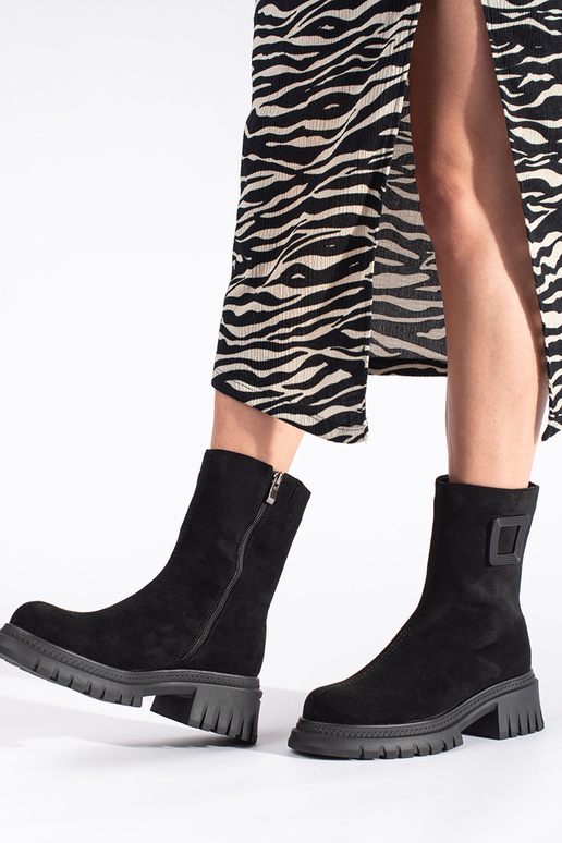 zwarte damesschoenen op dikke zool