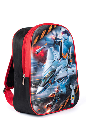 Zwart en rode rugzak voor...