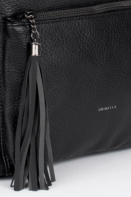 zwarte damestastype rugzak met kwastjes