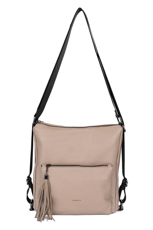 Ivoorkleurige damesrugzak met kwastjes