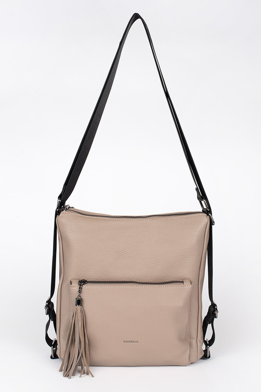 Ivoorkleurige damesrugzak met kwastjes