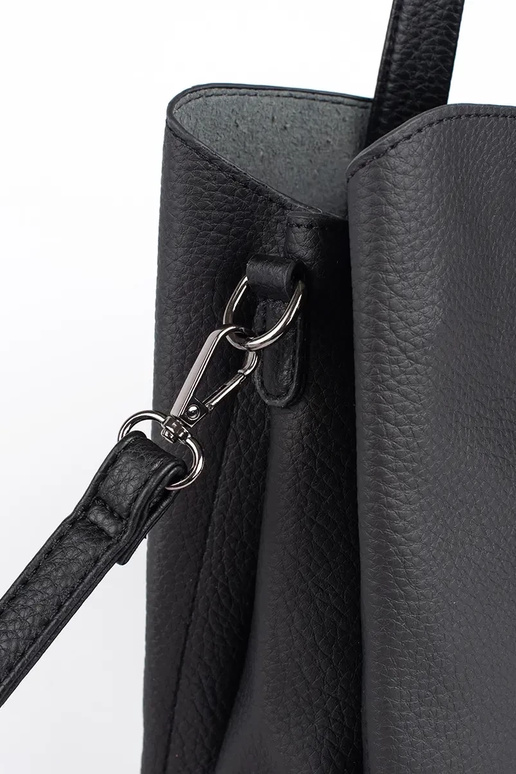 zwarte grote handtas met franjes