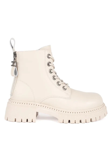 Leer beige gebonden dames...