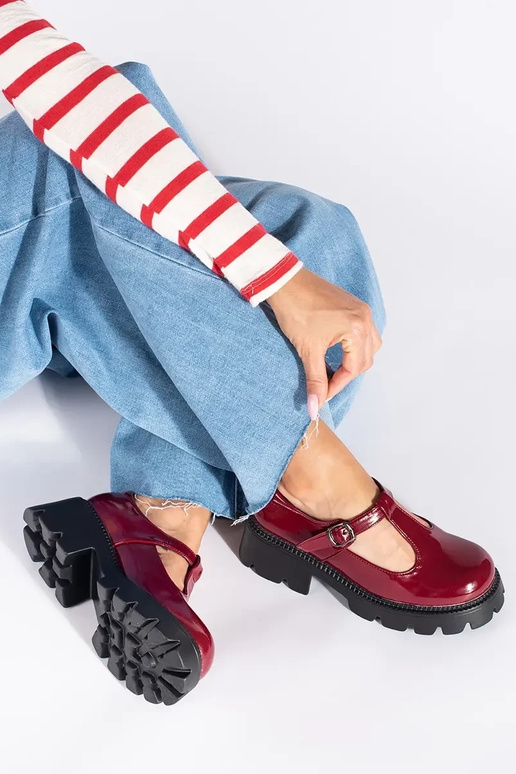 bordeaux gelakt Dameslaarzen met...