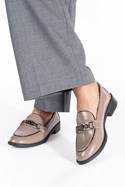 met lakeffect beige Dames mocassins met lakeffect beige Dames mocassins