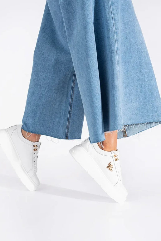 Leer Initte kleur Sneakers met platform