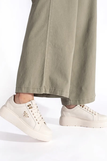 Leer beige Sneakers met... 2
