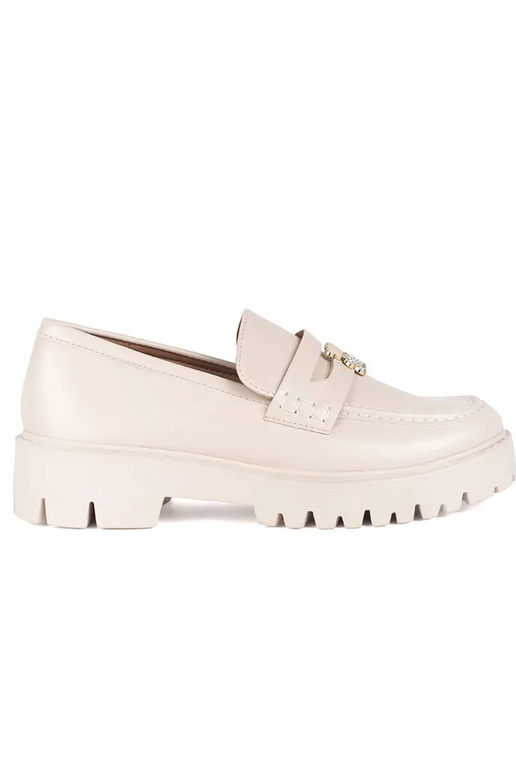 beige Dames mocassins met platform beige Dames mocassins met platform
