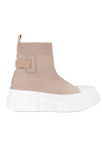 beige hoog schoenen met...