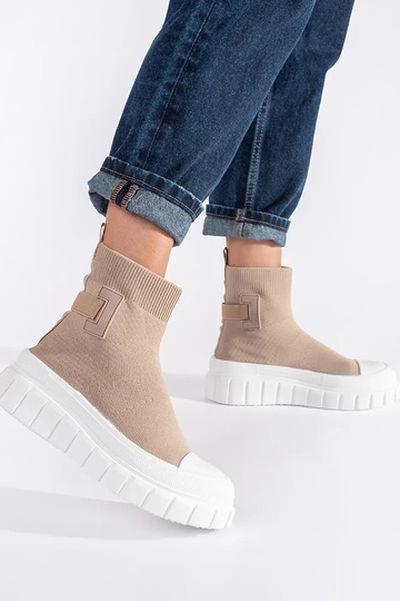 beige hoog schoenen met... 2