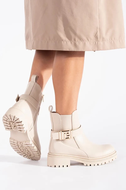 crème kleuren klassiek laarzen met... crème kleuren klassiek laarzen met...