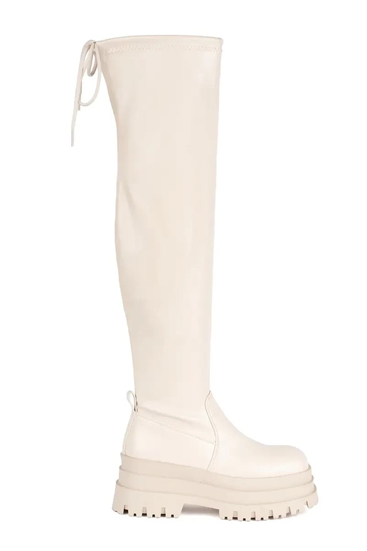 crème kleuren musketiers met platform crème kleuren musketiers met platform