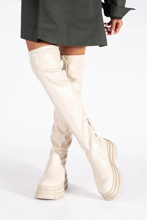 crème kleuren musketiers met platform crème kleuren musketiers met platform
