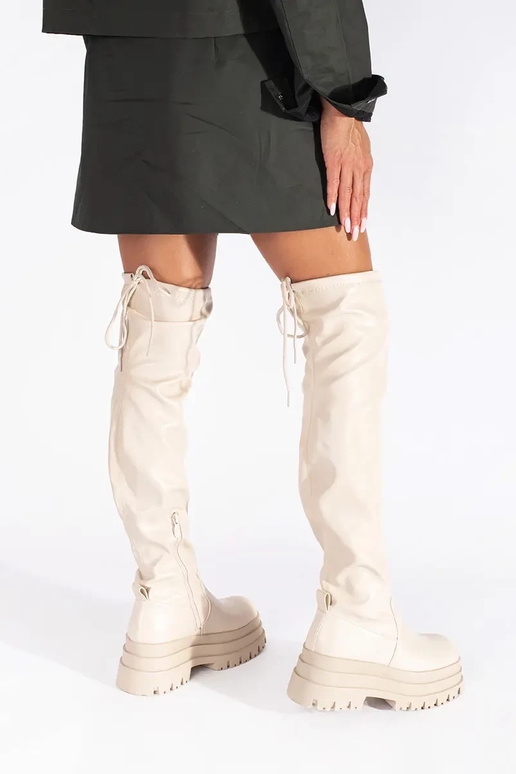 crème kleuren musketiers met platform crème kleuren musketiers met platform