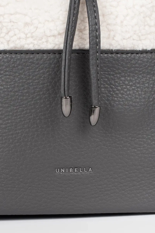 Grijze elegante handtas met bont