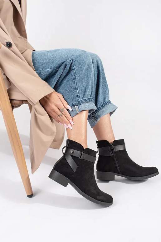 Zwart suède dameslaarzen met...