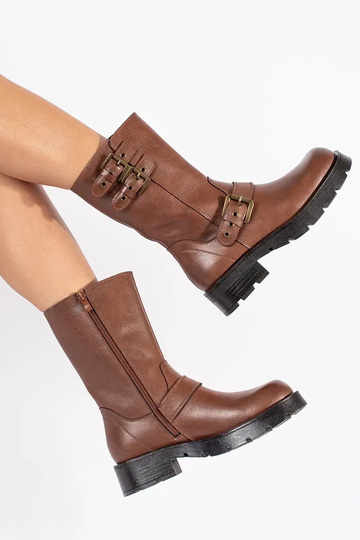 Bruine leren damesschoenen... 2