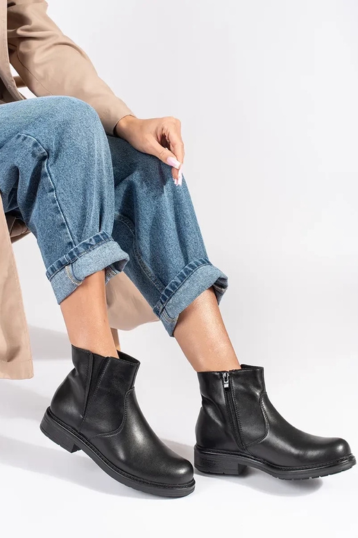 Zwart Leren Chelsea Platte Zool... Zwart Leren Chelsea Platte Zool...