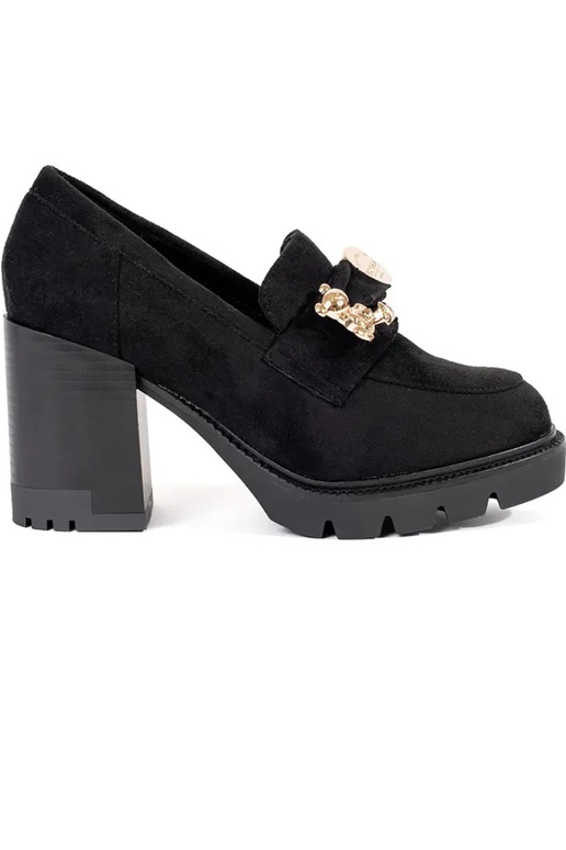 Dames sandalen met suède hak in zwart