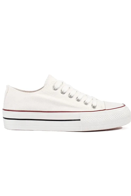 Witte klassieke dames veterschoenen