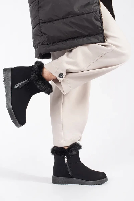 Comfortabele dameslaarzen met bont in...