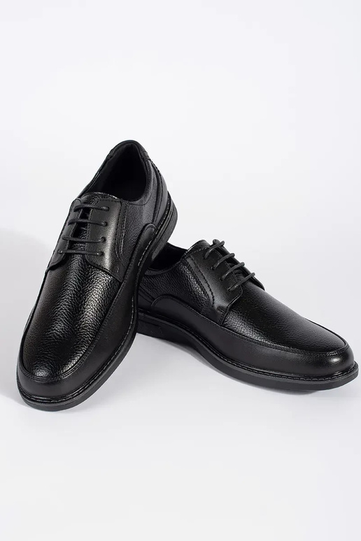 Zwarte herensneakers met vetersluiting