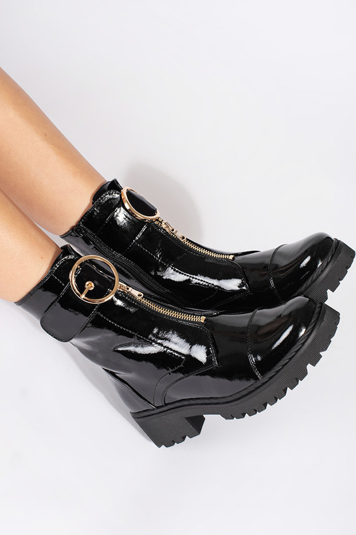 zInart gelakt laarzen z ozdobnym zamkiem