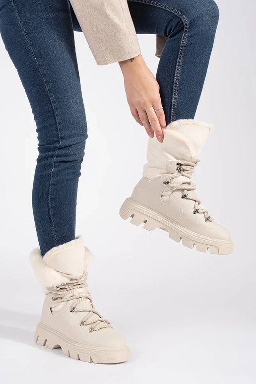 beige geregen SnoInboots voor dames...